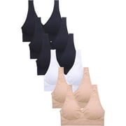 247 Frenzy Women's Essentials Sofra PACK OF 6 Seamless Sports Bras - PLUS